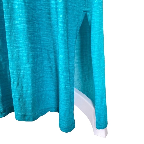 Chico’s Maxi Slub Pocket T-shirt Dress Pigment Dye Blue/Teal (Size 0/XS) - Picture 6 of 14